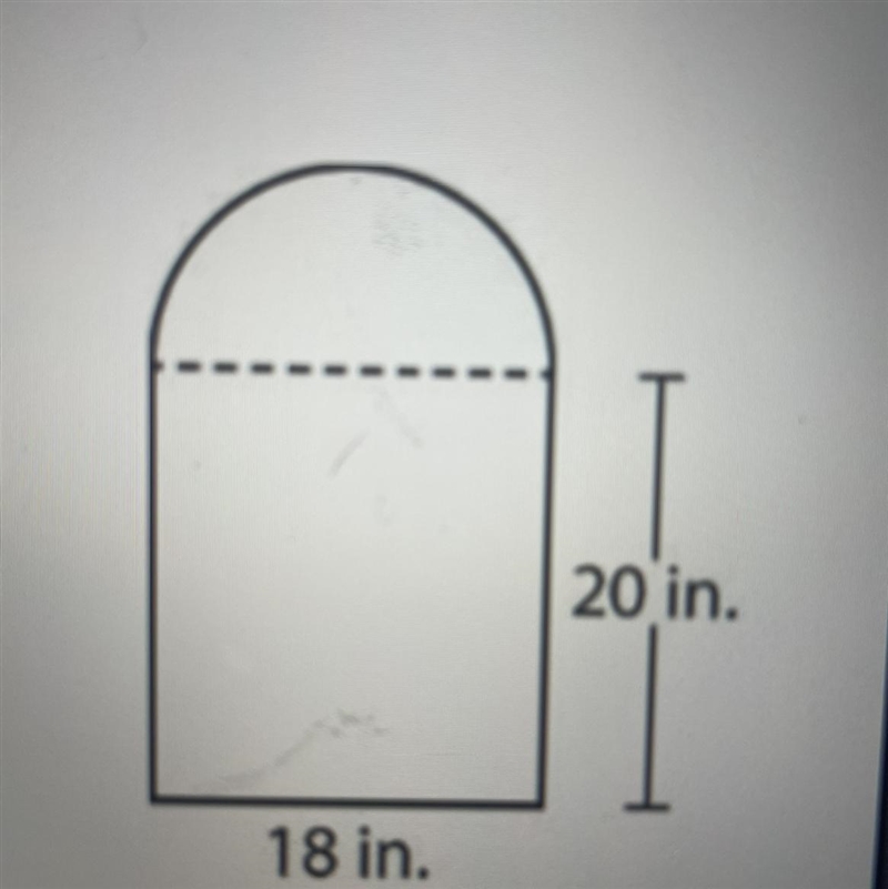 5. Alex mounts the clock on a wood base with the shape shown at the right. What is-example-1