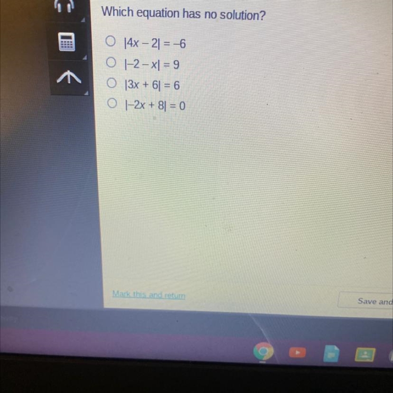 Which equation has no solution?-example-1