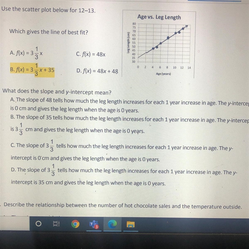 What does the slope and y-intercept mean?-example-1