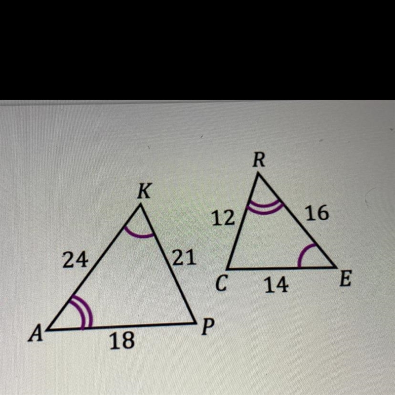 Are the two polygons similar? If they are write a similarly statement-example-1