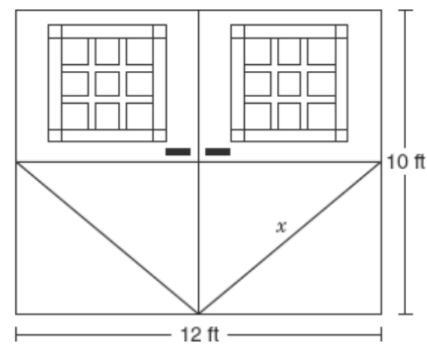 The two identical rectangular doors of a barn have glass panes in the top half, and-example-1