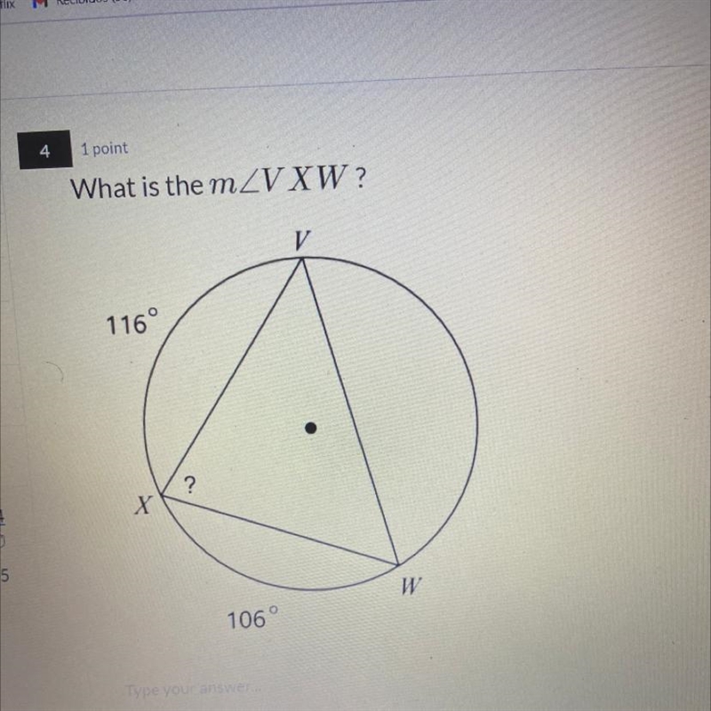 What is the mZVXW? V 116° ? X W 106°-example-1