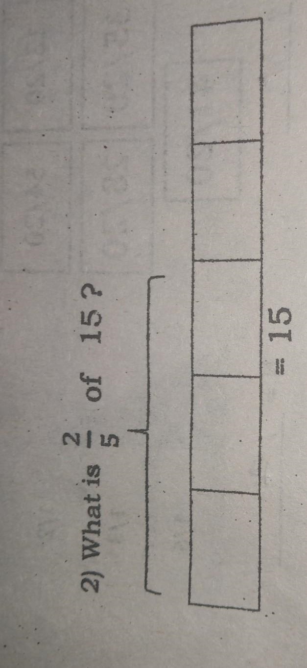 2) What is 2/5 of 15 ? V =15 pa help po advance thx.​-example-1