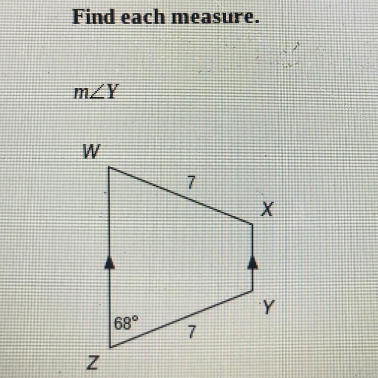 Find each measure m angle Y-example-1