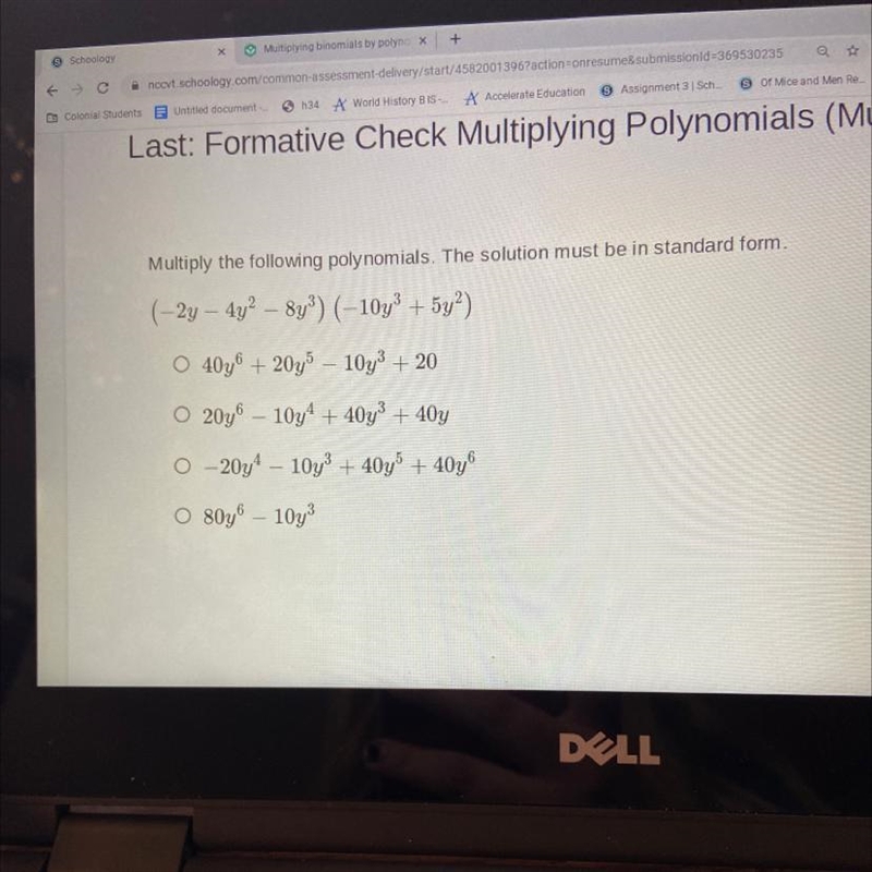 Please I NEED HELP Multiply the following polynomials. The solution must be in standard-example-1