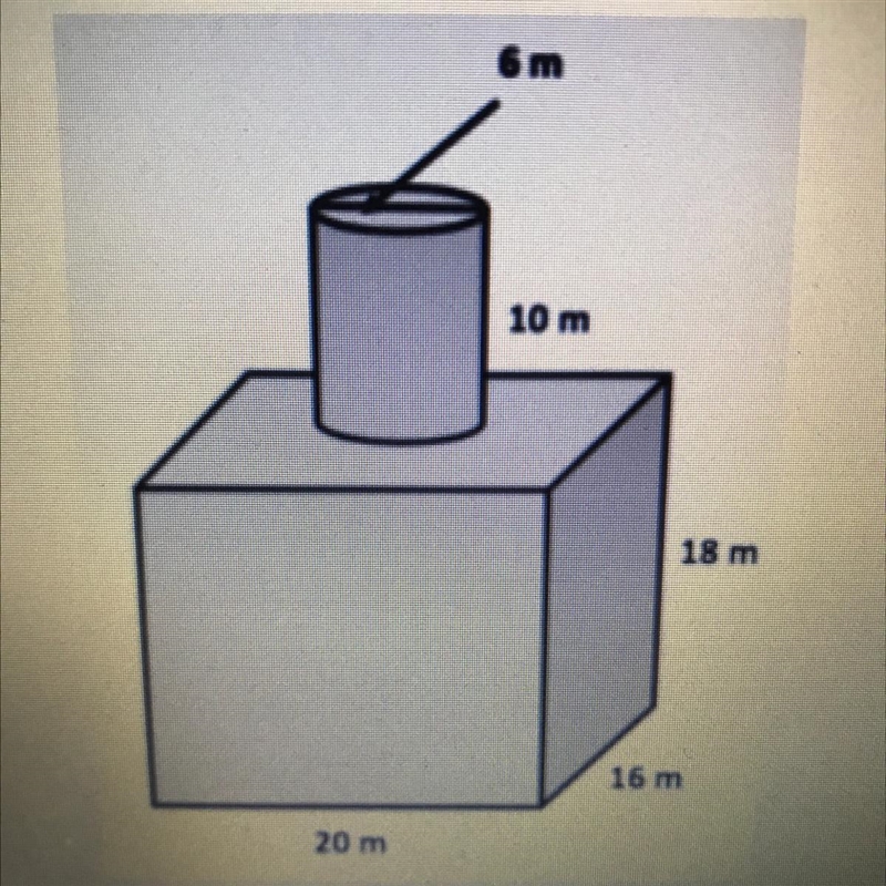 Find the TOTAL SURFACE AREA of the composite figure shown. PLEASE HELP ME OUT !!-example-1