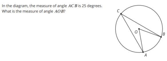 In the diagram,the measure of angle ACB is 25 degrees. what is the measure of angle-example-1