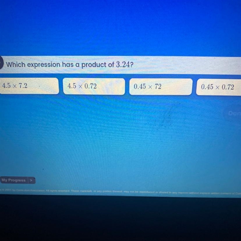 Which expression has a product of 3.24?-example-1