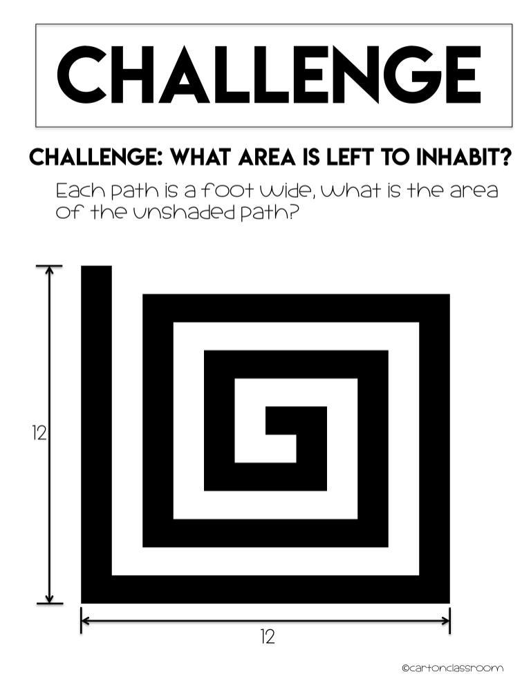 What is the area of the unshaded path-example-1