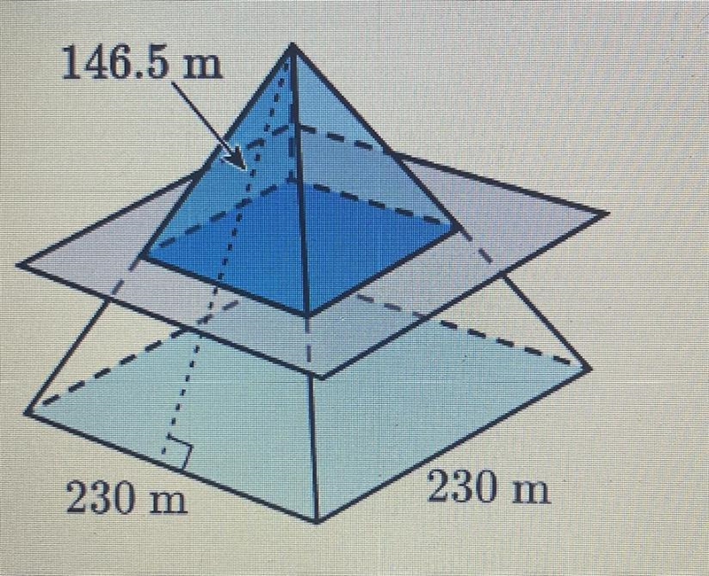 What is the shape formed by a vertical cross-section through the vertex of the pyramid-example-1