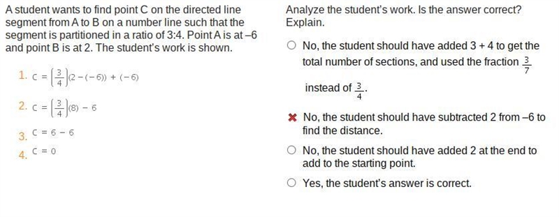 Analyze the student’s work. Is the answer correct? Explain. Ik its not B-example-1