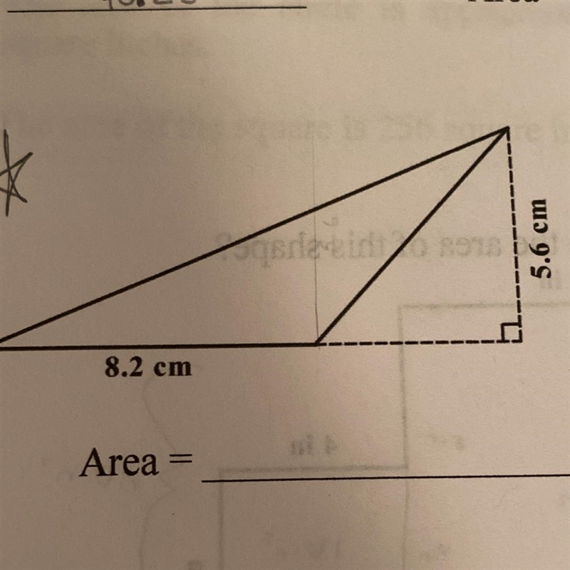 5.6 cm 8.2 cm Area =_______-example-1