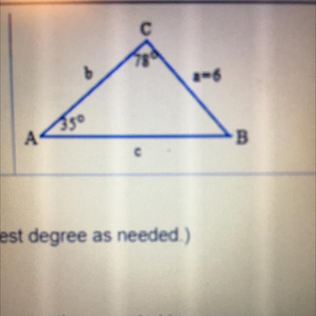 Solve this triangle B=?-example-1