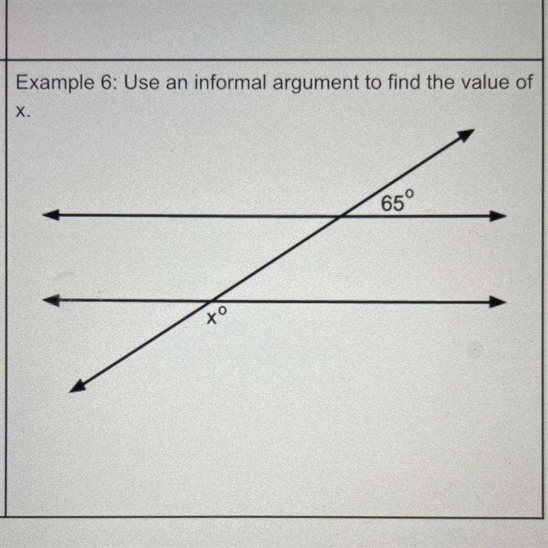 Use an informal argument to find the value of X. answer asap!-example-1