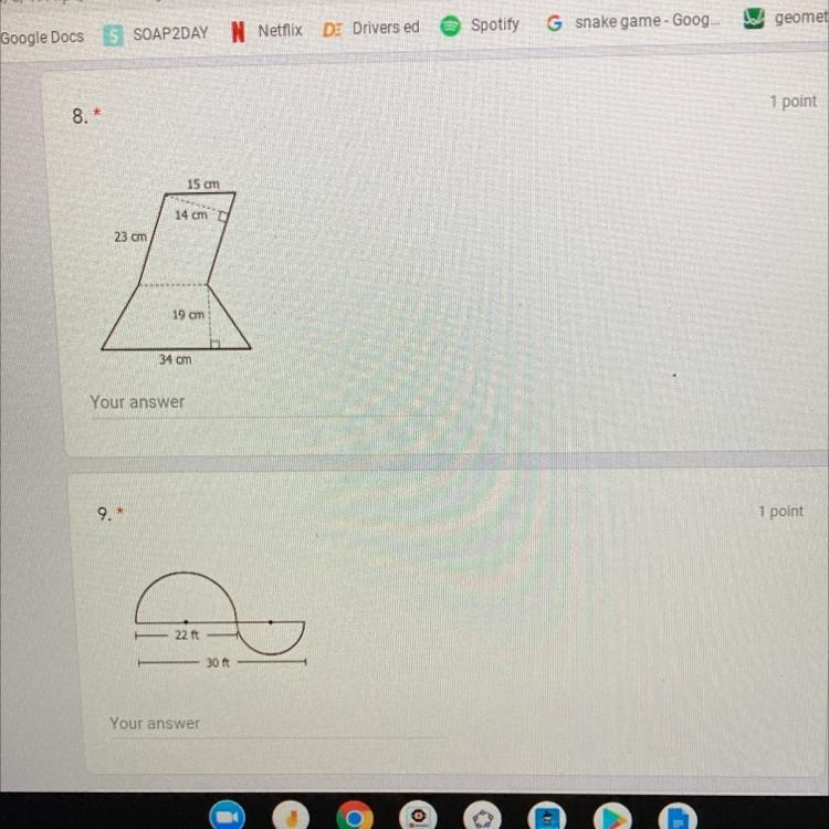 2 questions! area of plane and composite figures-example-1