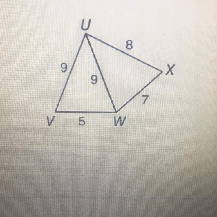 Find the angle with the smallest measure in △ VUW. Name the angle using three letters-example-1