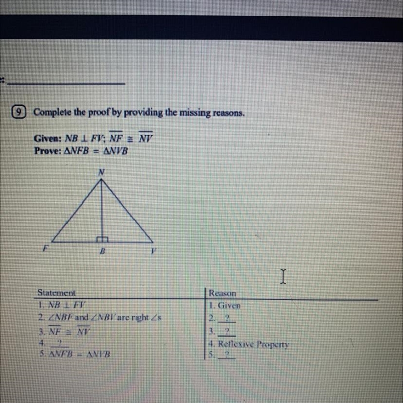 Complete the proof by providing the missing reasons.-example-1