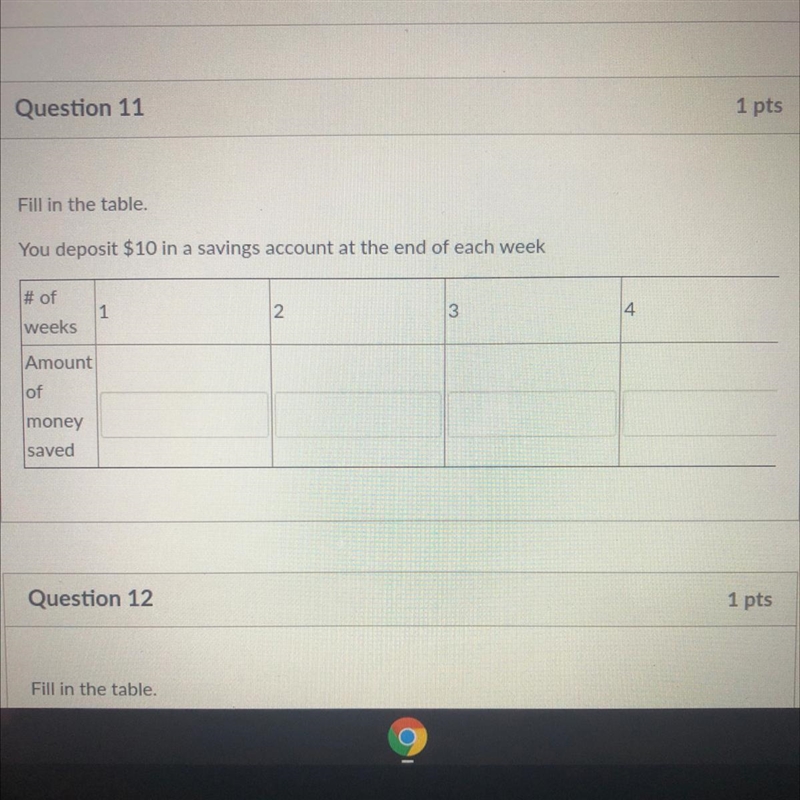 HELP DUE TOMORROW!!? Fill in the table. You deposit $10 in a savings account at the-example-1