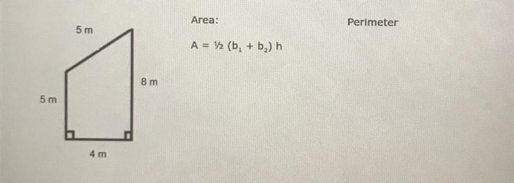 Find the area and perimeter of the shape below. Be sure to label your answer and shor-example-1