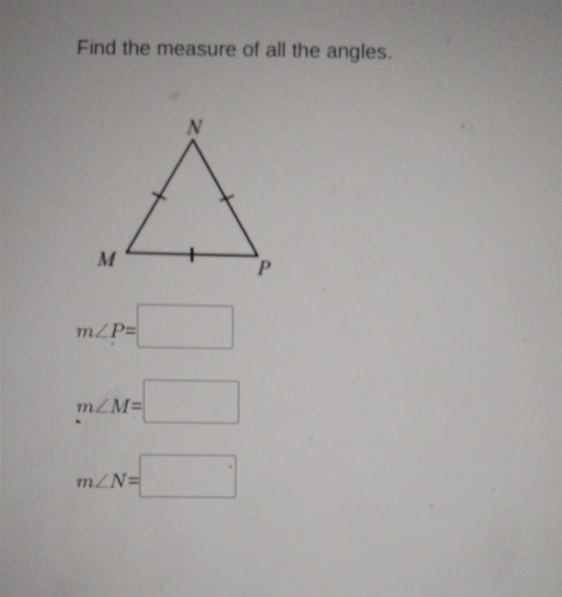 Find the measure of all the angles. ​-example-1