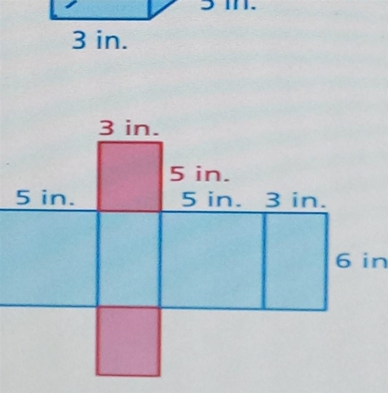 What is the surface area of 3 in. 5 in. 5 in. 5 in. 3 in. 6 in.​-example-1