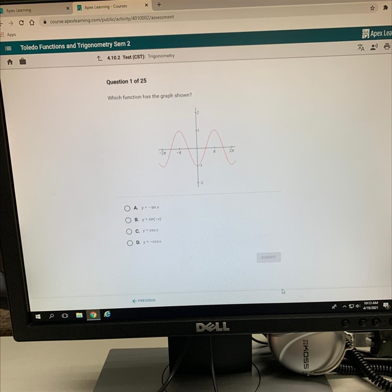 Which function has the graph shown?-example-1