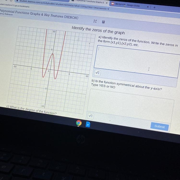 HELP ILL CASHAPP YOU a) identify the zeros of the function . write the zeros in the-example-1