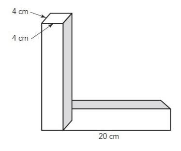 Sabrina is building a bookend from two identical wooden rectangular prisms as shown-example-1