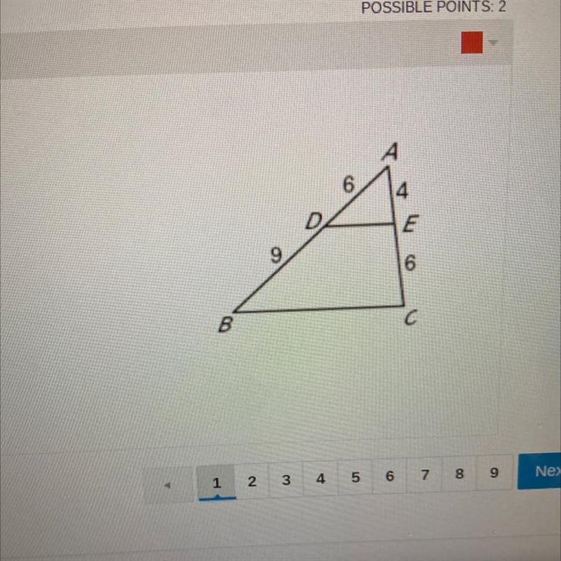 Is line de parallel to line bc, explain/ show how you know:-example-1