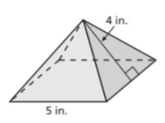 The surface area of the pyramid is square inches. fill in the blank-example-1