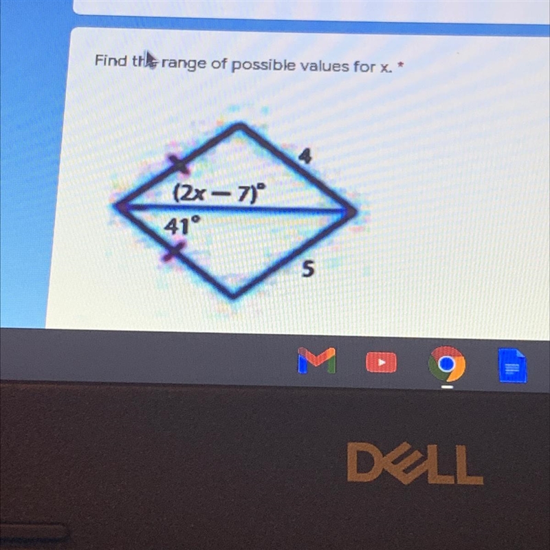 Find the range of possible values of x-example-1