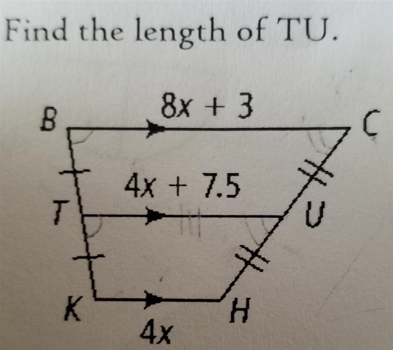 Find the length of TU.​-example-1