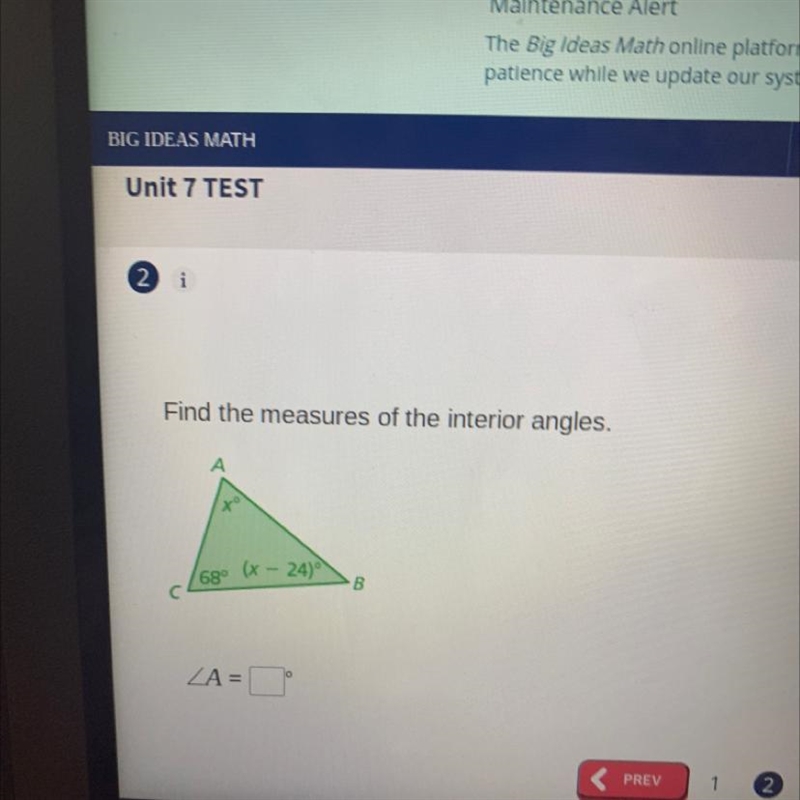 Help help help! This is 40% of my grade and i am stuck. FIND THE MEASURES OF THE INTERIOR-example-1