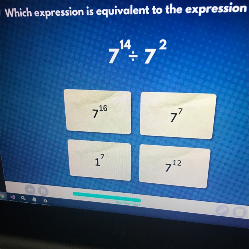 Which expression is equivalent to the expression shown?-example-1