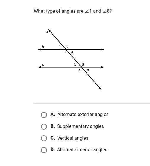 What type of angles are 1 and 8-example-1