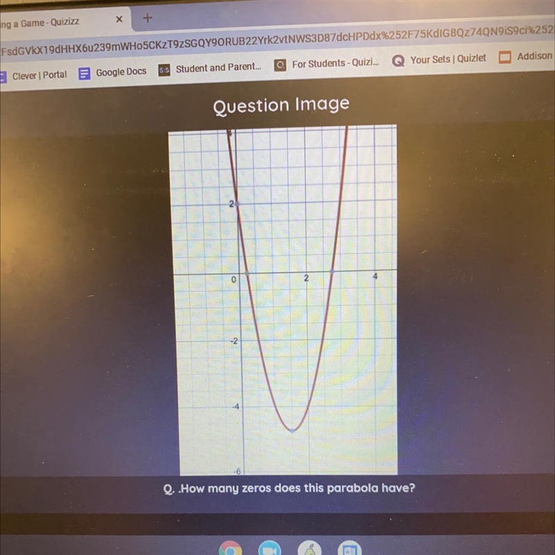 2. How many zeros does this parabola have?-example-1