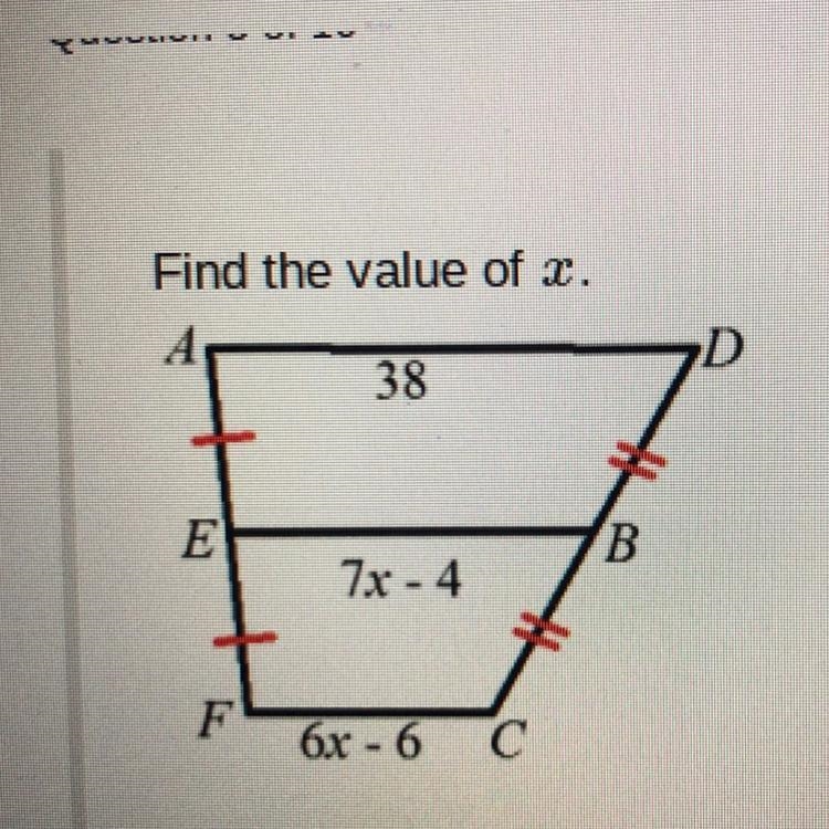 Find the value of x. A. 5 B. 31 C. 7 D. 11-example-1