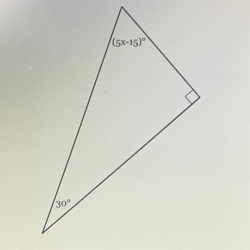 The measures of the angles of a triangle are shown in the figure below. Solve for-example-1