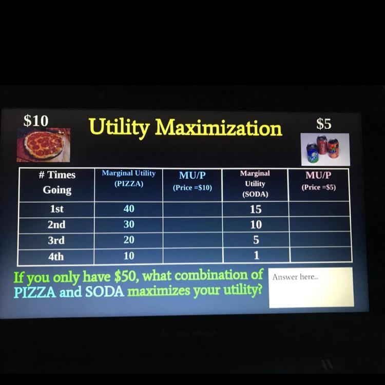 I don’t really understand this… Steps: Calculate MU/P Compare MUx with MUy Choose-example-1