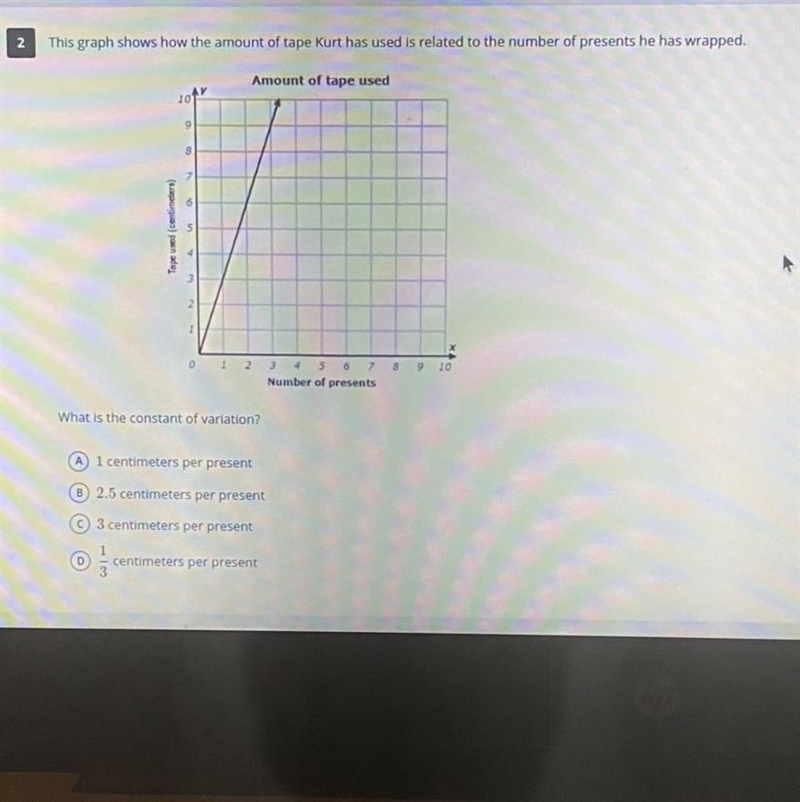 This graph shows how the amount of tape Kurt has used is related to the number of-example-1