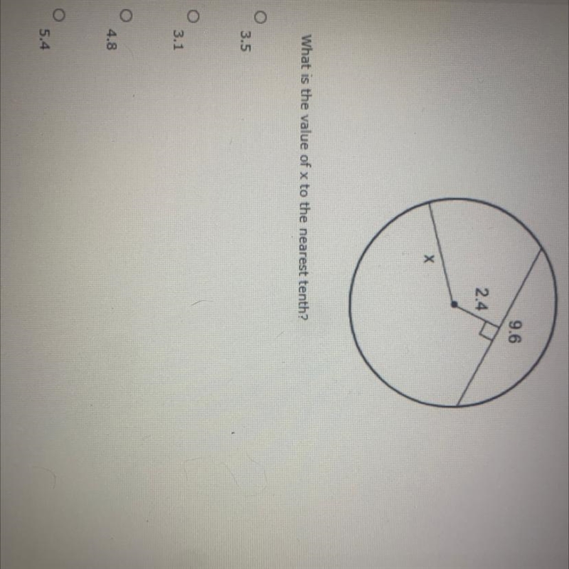 What is the value of x to the nearest tenth?-example-1