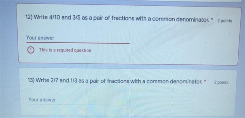 Write 4/10 and 3/5 as a pair of fractions with common denominator and Write 2/7 and-example-1