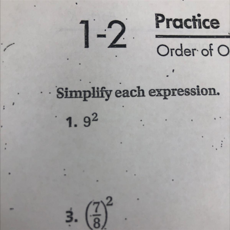 Simplify each expression. 1. 92-example-1