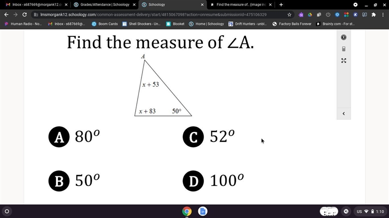 Find the measure of.. (image included) I need help please! My teacher changed the-example-1