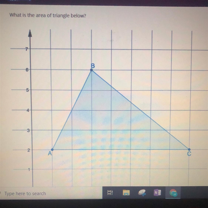 What is the area of triangle below?-example-1