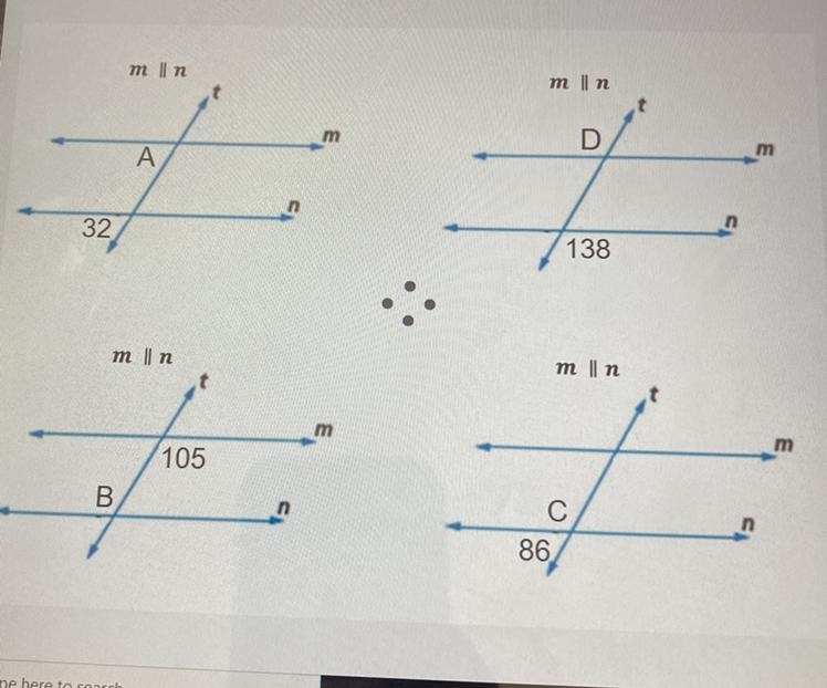 Determine the measures of A, B, C and D.-example-1