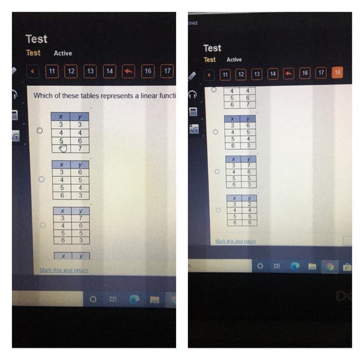 50 POINTS Which of these tables represents a linear function?-example-1