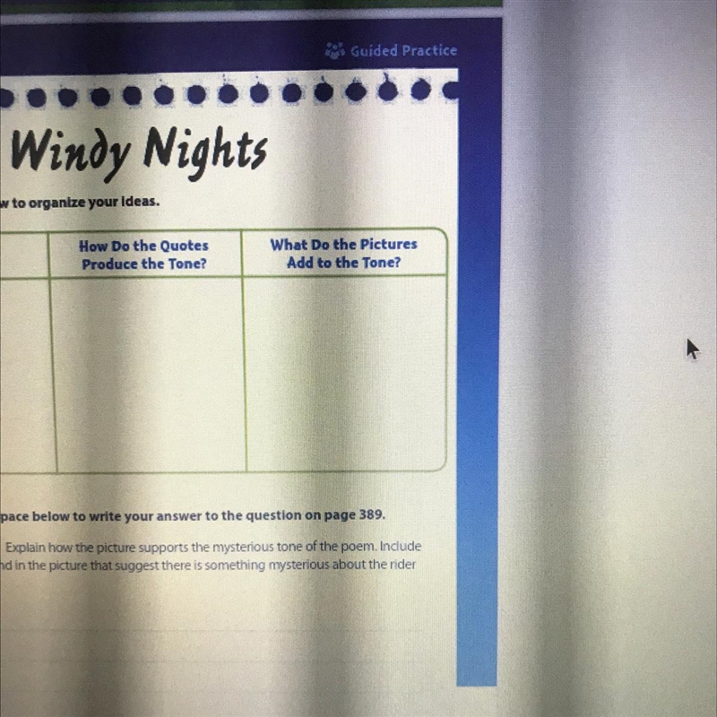 Can someone help me with this two questions the story called windy nights. NO LINKS-example-1