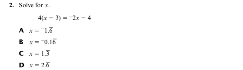 Solve for x. 4(x-3)= -2x - 4-example-1