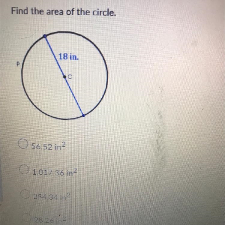 Find the area of the circle.-example-1